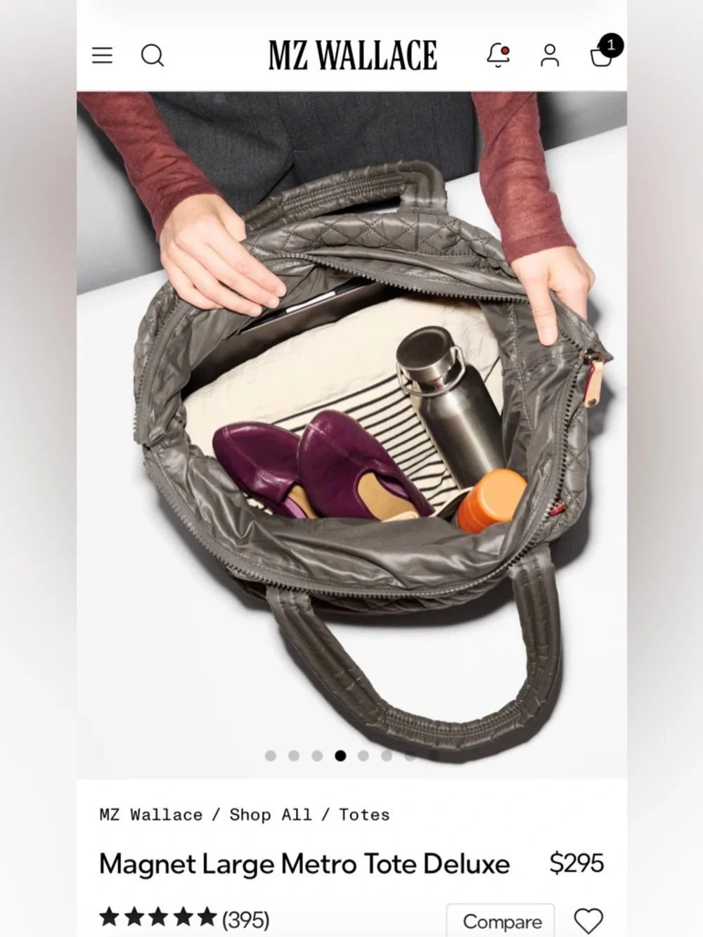 MZ Wallace Metro Large Tote in Gray - Picture 15 of 15